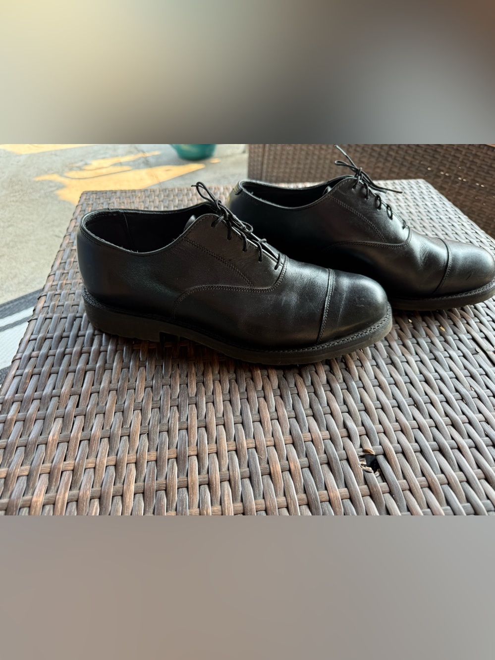 Classic Canada West Boot Co. Black Leather Cap-Toe Derby Shoes for Men